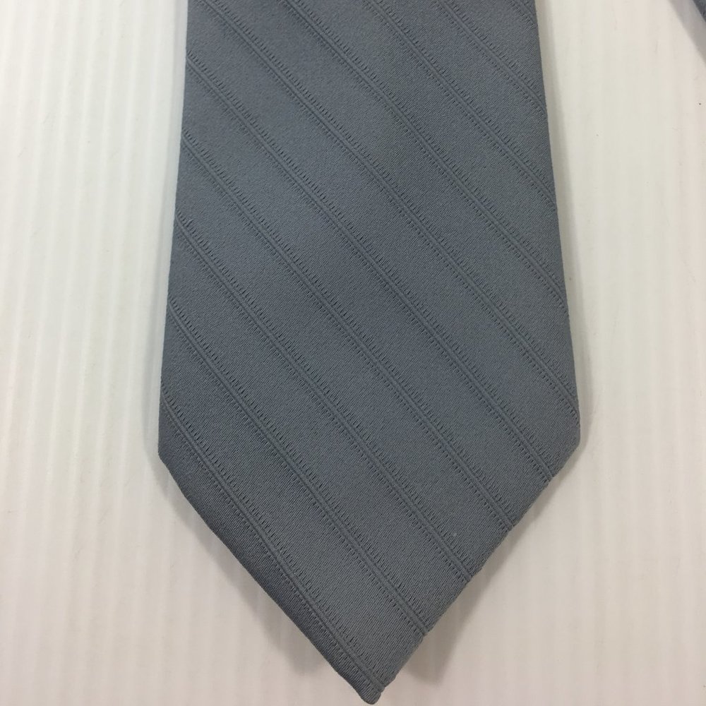 Don Loper Mens Tie 3 in W x L 57 Polyester Gray Blue Stripe